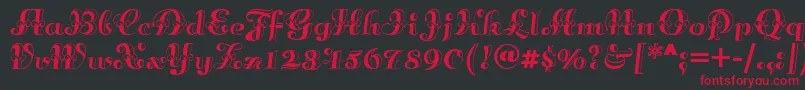 Annabellematineenf Font – Red Fonts on Black Background