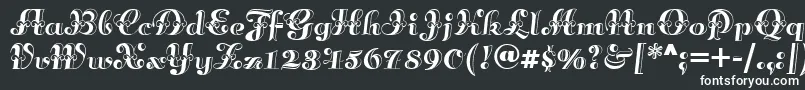 Annabellematineenf-fontti – valkoiset fontit mustalla taustalla