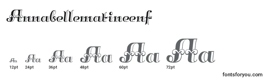 Размеры шрифта Annabellematineenf