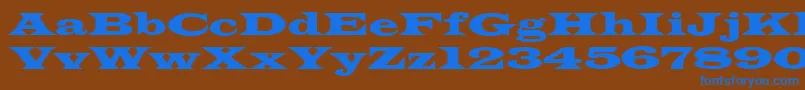 WideLatin Font – Blue Fonts on Brown Background
