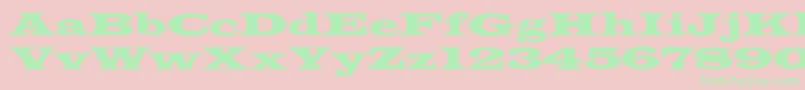 Fonte WideLatin – fontes verdes em um fundo rosa