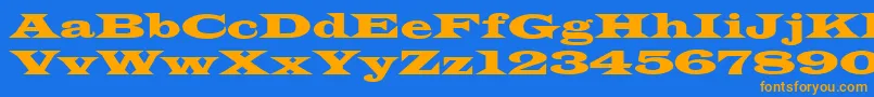 WideLatin Font – Orange Fonts on Blue Background