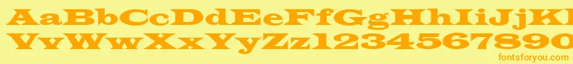 WideLatin Font – Orange Fonts on Yellow Background