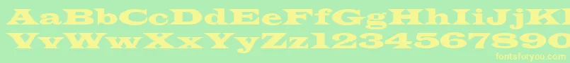 WideLatin Font – Yellow Fonts on Green Background