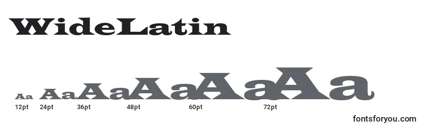 WideLatin Font Sizes