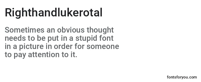 Review of the Righthandlukerotal Font