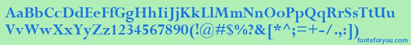 PerpetuaРџРѕР»СѓР¶РёСЂРЅС‹Р№ Font – Blue Fonts on Green Background