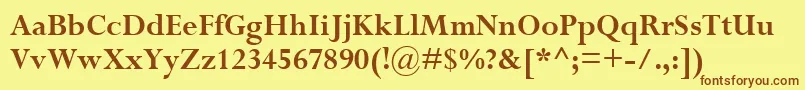 PerpetuaРџРѕР»СѓР¶РёСЂРЅС‹Р№ Font – Brown Fonts on Yellow Background