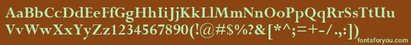 PerpetuaРџРѕР»СѓР¶РёСЂРЅС‹Р№ Font – Green Fonts on Brown Background