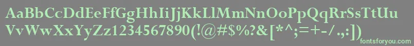 PerpetuaРџРѕР»СѓР¶РёСЂРЅС‹Р№ Font – Green Fonts on Gray Background