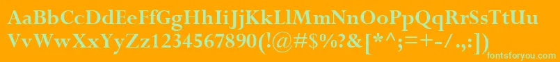 PerpetuaРџРѕР»СѓР¶РёСЂРЅС‹Р№ Font – Green Fonts on Orange Background