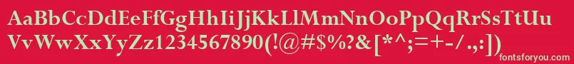 PerpetuaРџРѕР»СѓР¶РёСЂРЅС‹Р№ Font – Green Fonts on Red Background