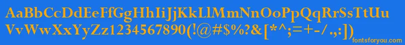 PerpetuaРџРѕР»СѓР¶РёСЂРЅС‹Р№ Font – Orange Fonts on Blue Background