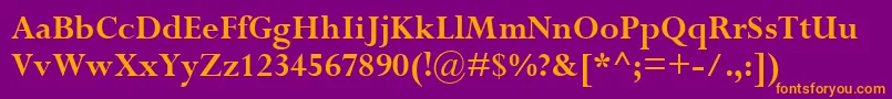 PerpetuaРџРѕР»СѓР¶РёСЂРЅС‹Р№ Font – Orange Fonts on Purple Background