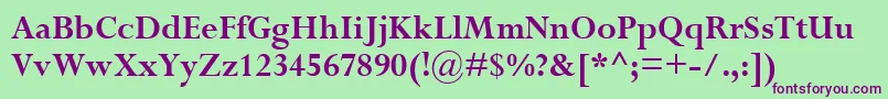 PerpetuaРџРѕР»СѓР¶РёСЂРЅС‹Р№ Font – Purple Fonts on Green Background