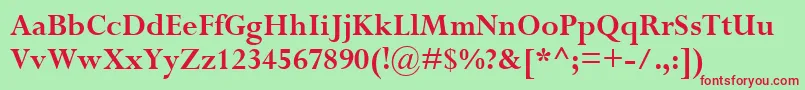 PerpetuaРџРѕР»СѓР¶РёСЂРЅС‹Р№ Font – Red Fonts on Green Background