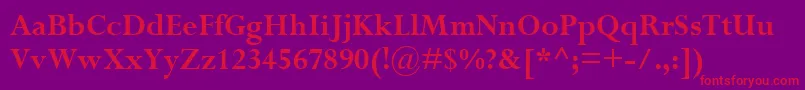 PerpetuaРџРѕР»СѓР¶РёСЂРЅС‹Р№ Font – Red Fonts on Purple Background