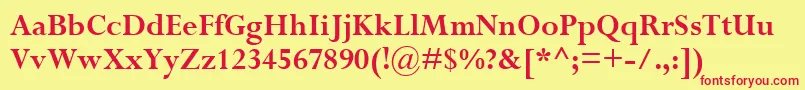 PerpetuaРџРѕР»СѓР¶РёСЂРЅС‹Р№ Font – Red Fonts on Yellow Background