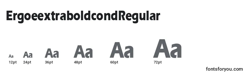 Размеры шрифта ErgoeextraboldcondRegular