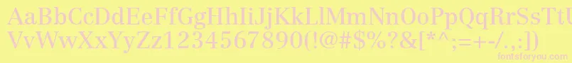 CenturyRepriseSsi-fontti – vaaleanpunaiset fontit keltaisella taustalla
