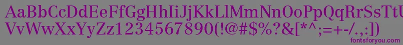 CenturyRepriseSsi-fontti – violetit fontit harmaalla taustalla