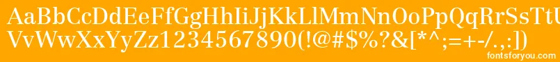 CenturyRepriseSsi-Schriftart – Weiße Schriften auf orangefarbenem Hintergrund