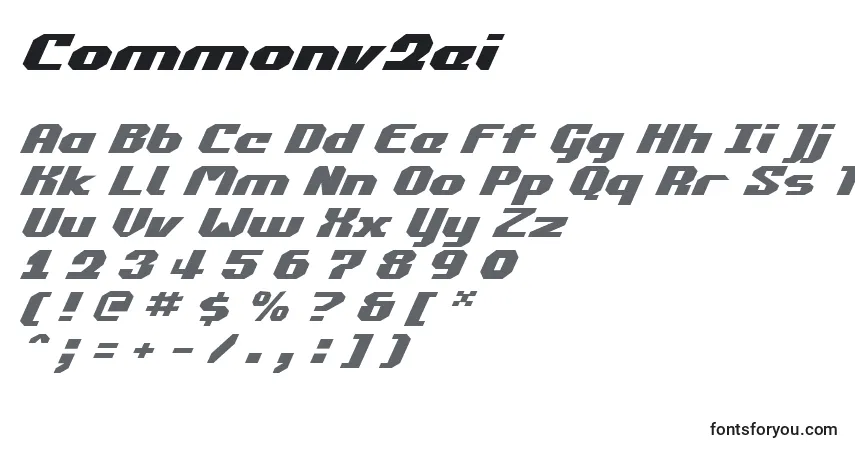 Schriftart Commonv2ei – Alphabet, Zahlen, spezielle Symbole