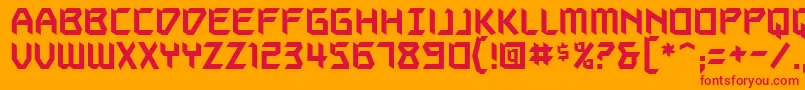 AutodestructbbReg Font – Red Fonts on Orange Background