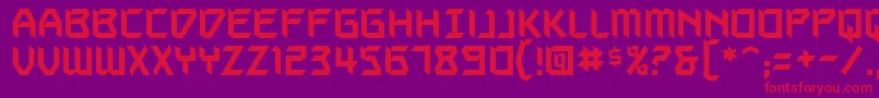 AutodestructbbReg Font – Red Fonts on Purple Background