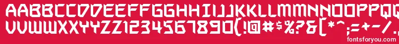 フォントAutodestructbbReg – 赤い背景に白い文字
