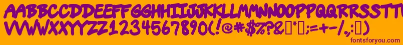 Vinsdojo Font – Purple Fonts on Orange Background