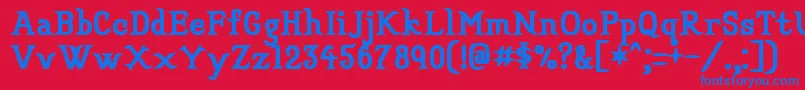 Veryconvincing Font – Blue Fonts on Red Background