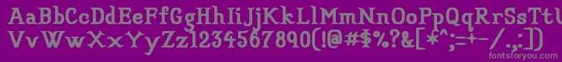 フォントVeryconvincing – 紫の背景に灰色の文字