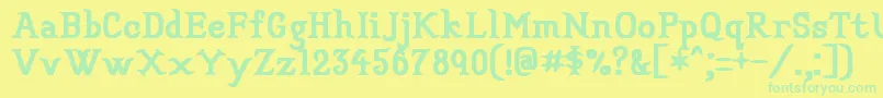 Fonte Veryconvincing – fontes verdes em um fundo amarelo