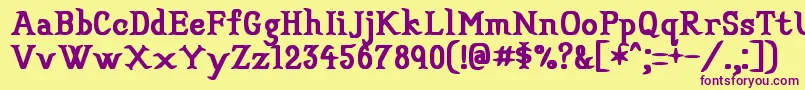 Veryconvincing Font – Purple Fonts on Yellow Background