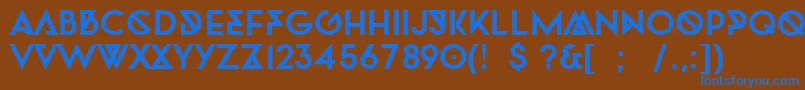 フォントTwofacedBold – 茶色の背景に青い文字