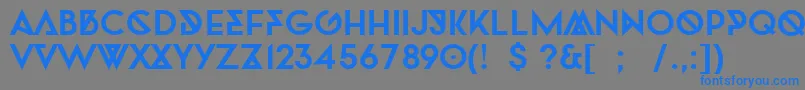 フォントTwofacedBold – 灰色の背景に青い文字