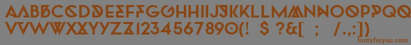Weitere Informationen zur TwofacedBold-Schriftart TwofacedBold-Schriftart – Braune Schriften auf grauem Hintergrund