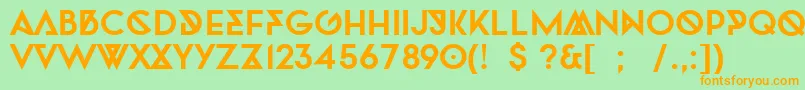 TwofacedBold Font – Orange Fonts on Green Background