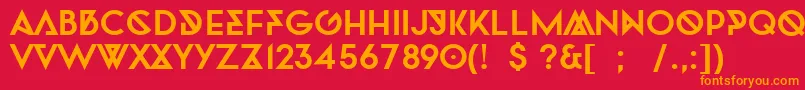 フォントTwofacedBold – 赤い背景にオレンジの文字
