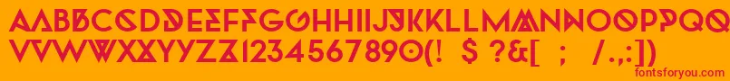 フォントTwofacedBold – オレンジの背景に赤い文字