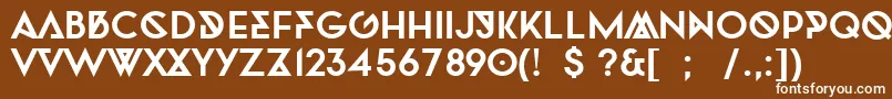 フォントTwofacedBold – 茶色の背景に白い文字