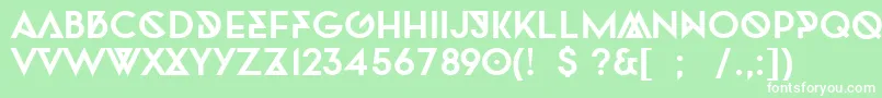 フォントTwofacedBold – 緑の背景に白い文字