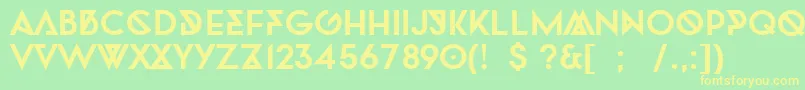 フォントTwofacedBold – 黄色の文字が緑の背景にあります