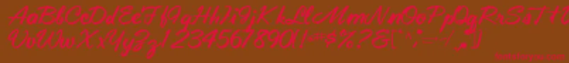 Technoworks70Bold Font – Red Fonts on Brown Background