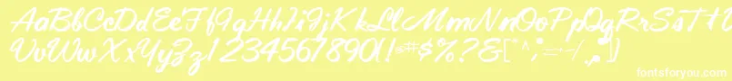 Technoworks70Bold Font – White Fonts on Yellow Background
