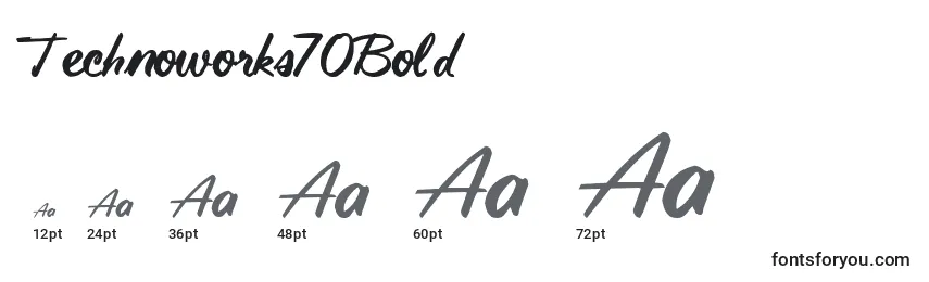 Technoworks70Bold Font Sizes