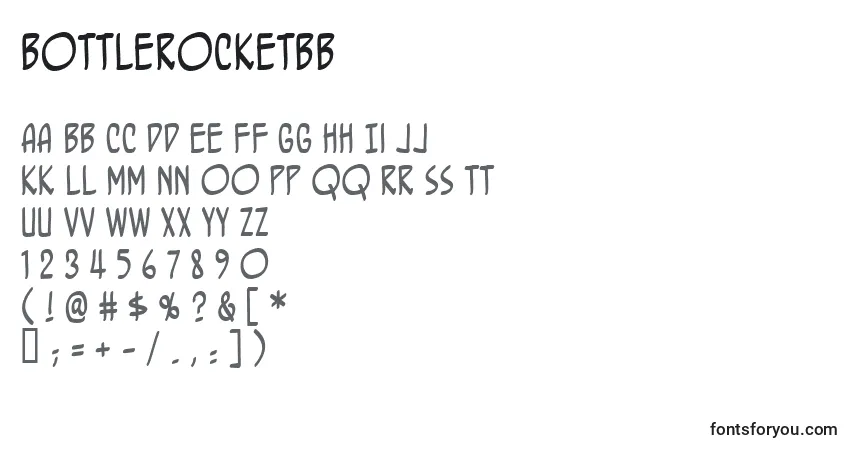 Schriftart BottlerocketBb – Alphabet, Zahlen, spezielle Symbole