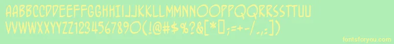 BottlerocketBb Font – Yellow Fonts on Green Background