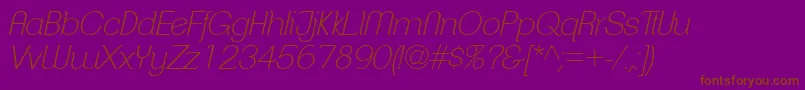 ClementepdadExtralightital Font – Brown Fonts on Purple Background